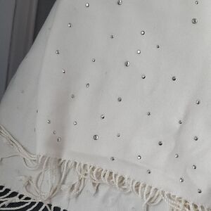 White House Black Market White Rayon Scarf